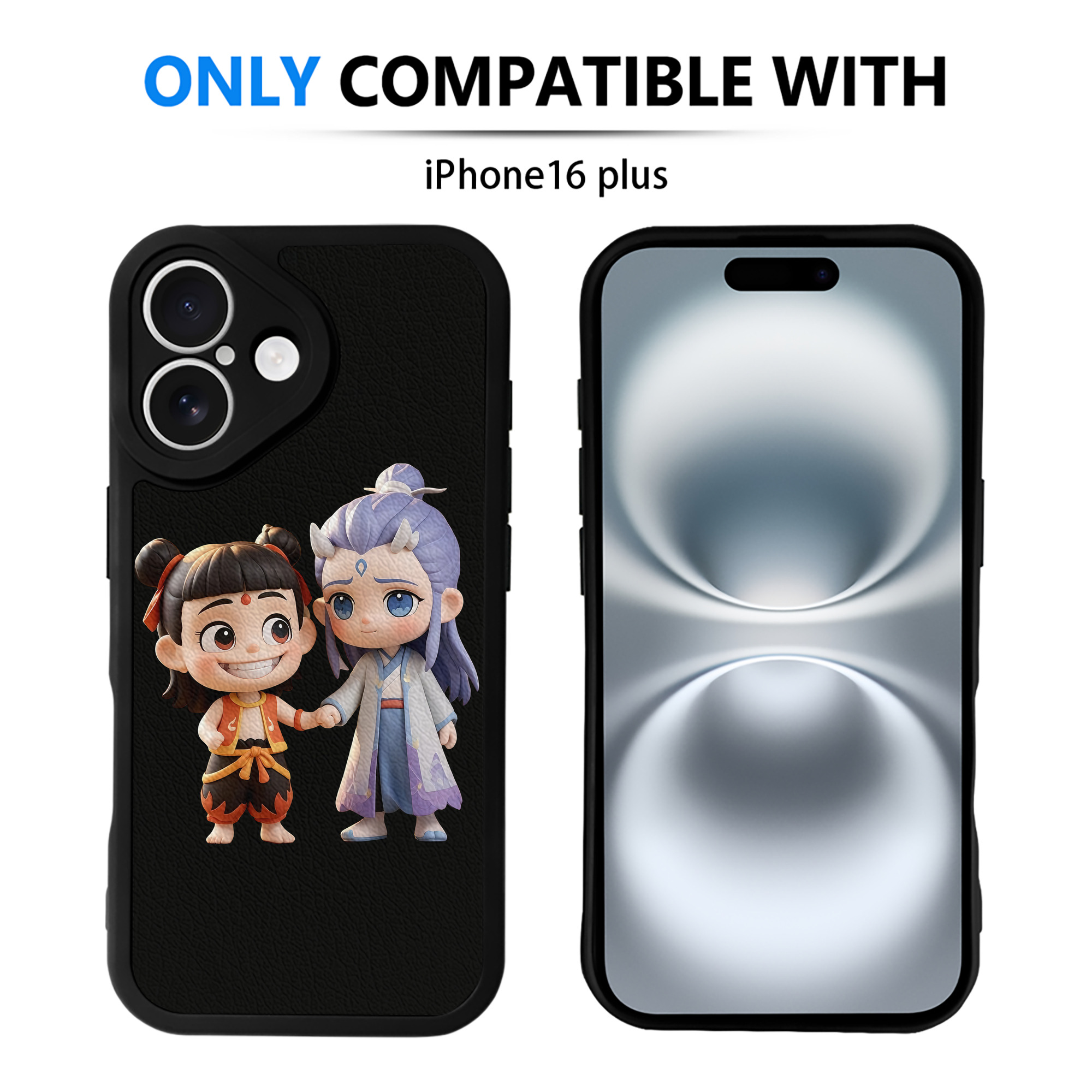（画像用） Ne Zha 2 ナタ 魔童の大暴れ 【iPhone 16シリーズ対応】シリコンスマホケース（レザー調） 材質：シリコン
